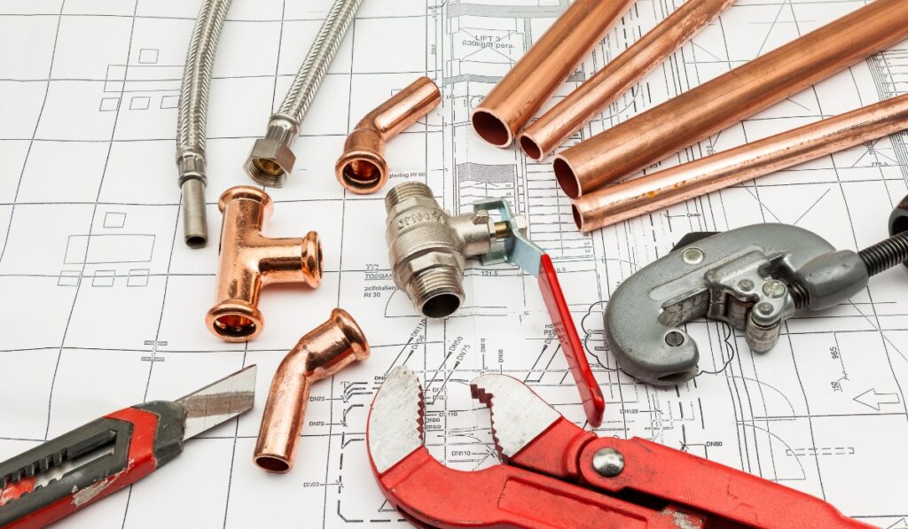 diverse fittings til rørlegging